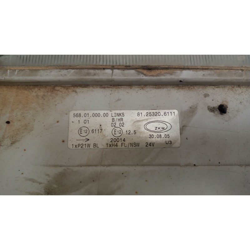 Recambio de faro antiniebla izquierdo para man tga 18.430 18.430 fk (430-440 cv) referencia OEM IAM   