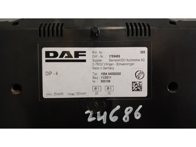 Recambio de cuadro instrumentos para daf serie xf105.xxx 12.9 diesel referencia OEM IAM 1789469  