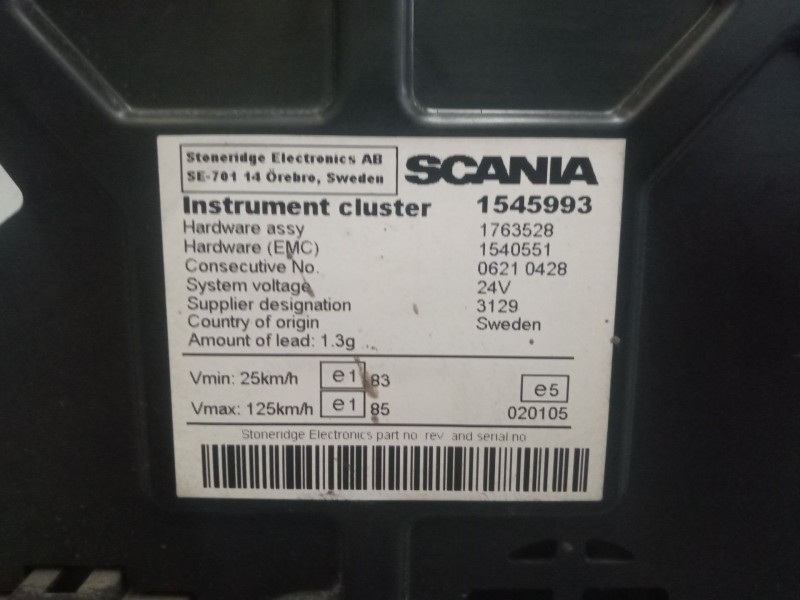 Recambio de cuadro instrumentos para scania r i r 580 referencia OEM IAM 1545993  