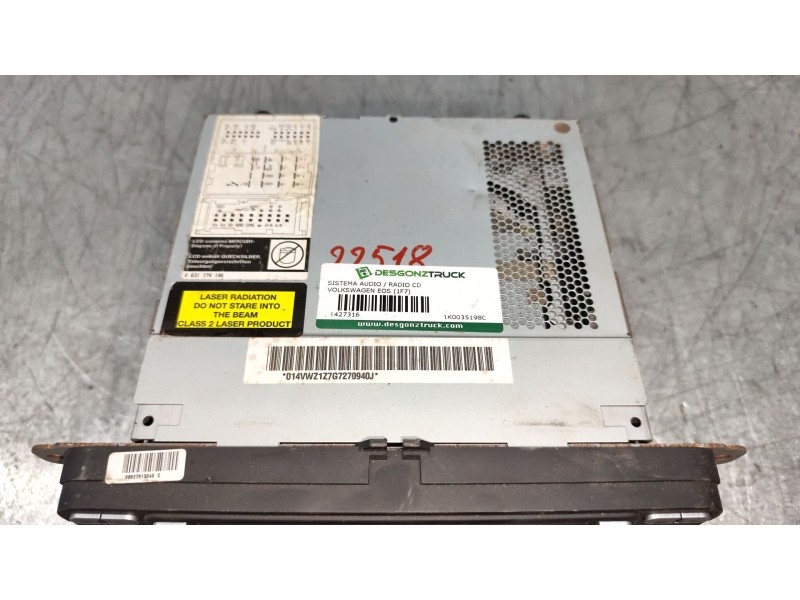 Recambio de sistema audio / radio cd para volkswagen eos (1f7) 2.0 tdi referencia OEM IAM 1K0035198C  
