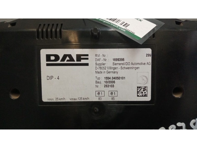 Recambio de cuadro instrumentos para daf serie xf105.xxx 12.9 diesel referencia OEM IAM 1699396  