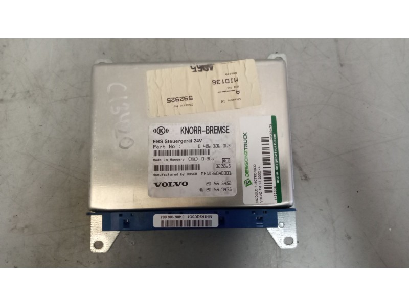Recambio de modulo electronico para volvo fm 12 2002 referencia OEM IAM 20589475 centralita ebs 0486106063