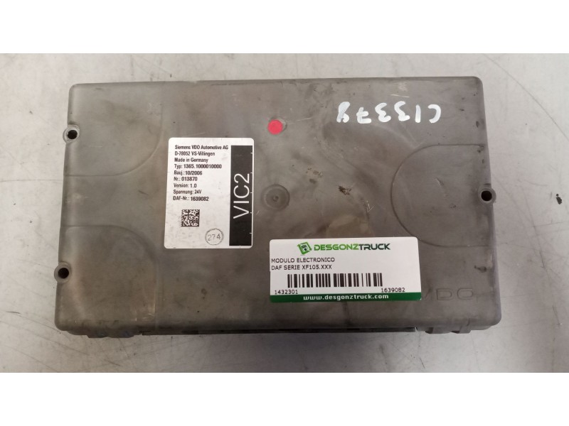 Recambio de modulo electronico para daf serie xf105.xxx 12.9 diesel referencia OEM IAM 1639082  VERSION1.0