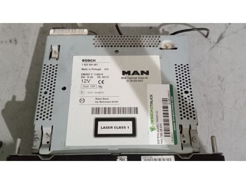 Recambio de sistema audio / radio cd para man tgx 18.xxx 12.4 diesel referencia OEM IAM 81281006027  