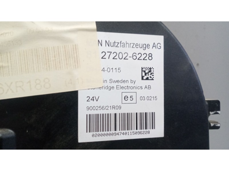 Recambio de cuadro instrumentos para man tgx 18.xxx 12.4 diesel referencia OEM IAM 81272026228  