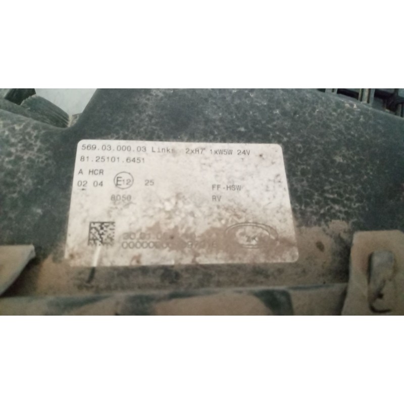 Recambio de faro izquierdo para man tg-m 12.xxx 12.280 fg c (compact) referencia OEM IAM 81251016451  