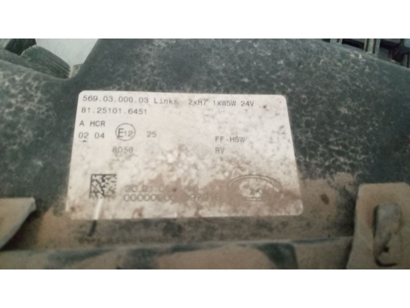 Recambio de faro izquierdo para man tg-m 12.xxx 12.280 fg c (compact) referencia OEM IAM 81251016451  