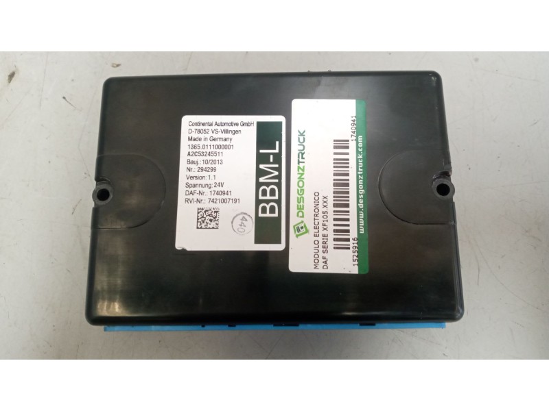 Recambio de modulo electronico para daf serie xf105.xxx 12.9 diesel referencia OEM IAM 1740941  VERSION1.1