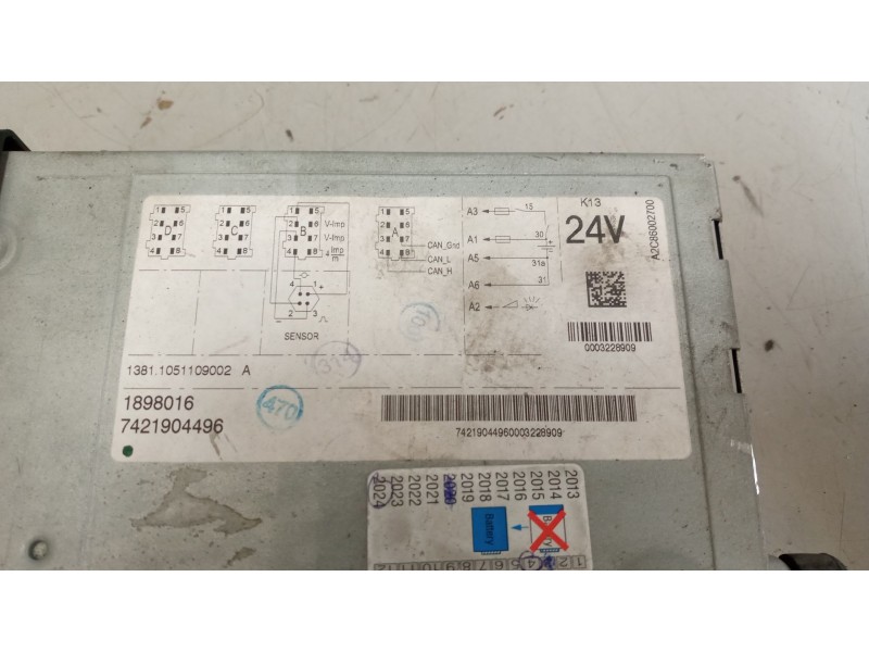 Recambio de tacografo para daf serie xf105.xxx 12.9 diesel referencia OEM IAM 1381105119002 1898016 0003228909