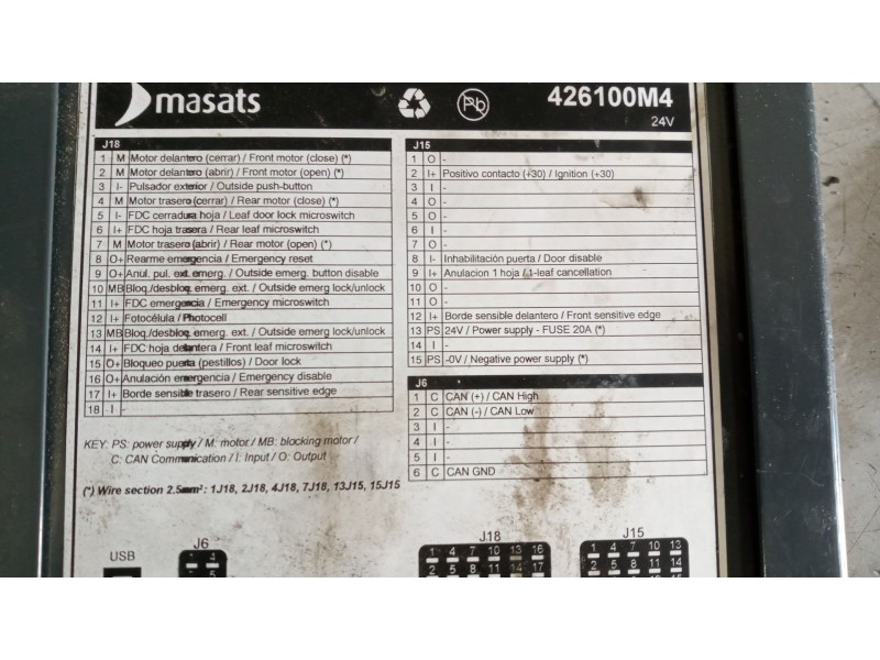 Recambio de modulo electronico para scania magnus referencia OEM IAM 426100M4 MASATS 426100M4 MASATS