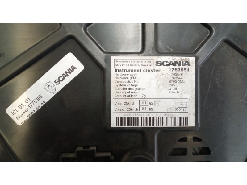 Recambio de cuadro instrumentos para scania serie p/g/r (c-clase) 11.7 diesel referencia OEM IAM 1763551  