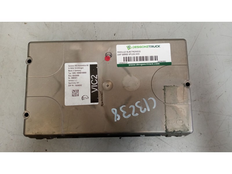 Recambio de modulo electronico para daf serie xf105.xxx 12.9 diesel referencia OEM IAM 1639082  VERSION1.1