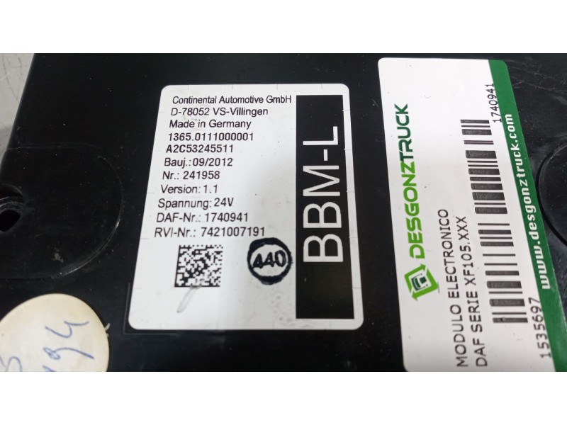 Recambio de modulo electronico para daf serie xf105.xxx 12.9 diesel referencia OEM IAM 1740941  7421007191