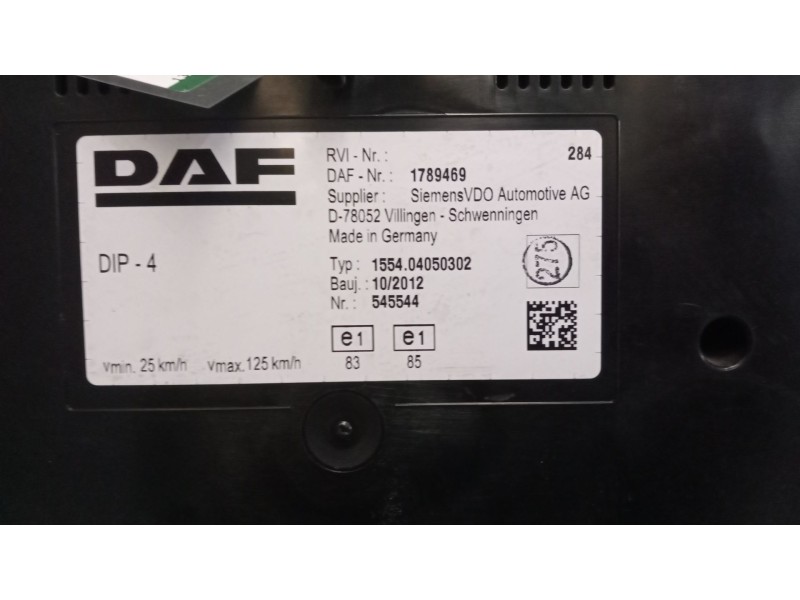 Recambio de cuadro instrumentos para daf serie xf105.xxx 12.9 diesel referencia OEM IAM 1789469  