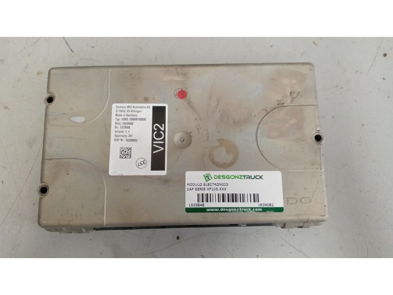 Recambio de modulo electronico para daf serie xf105.xxx 12.9 diesel referencia OEM IAM 1639082  VERSION1.1