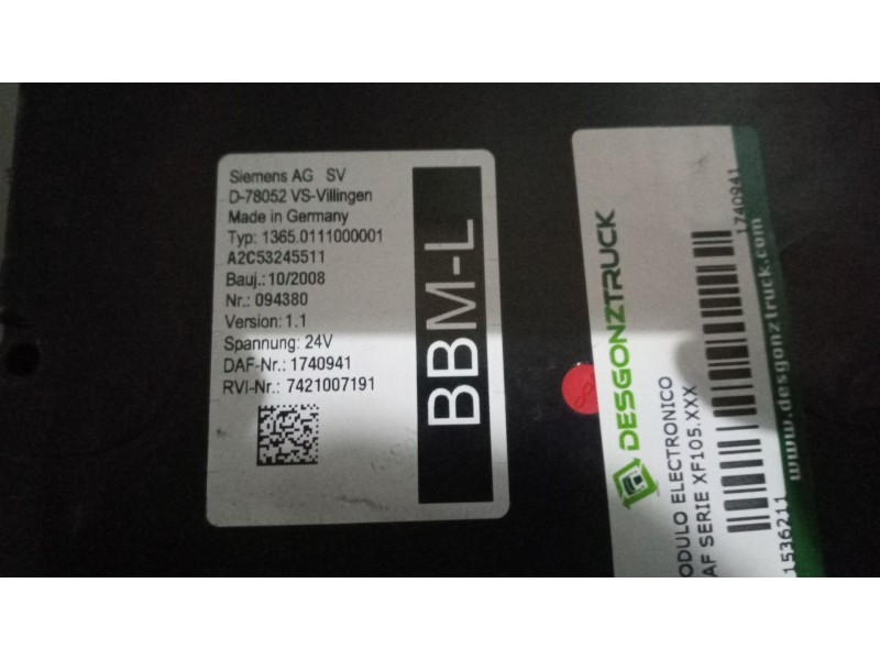 Recambio de modulo electronico para daf serie xf105.xxx 12.9 diesel referencia OEM IAM 1740941  7421007191