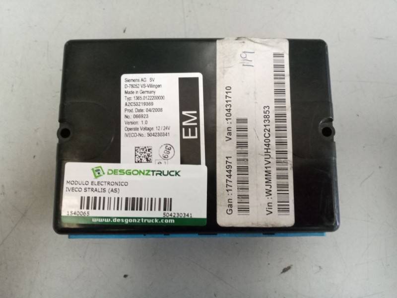 Recambio de modulo electronico para iveco stralis (as) 12.9 diesel referencia OEM IAM 504230341  