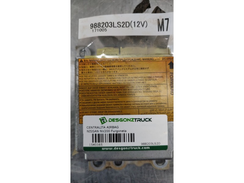 Recambio de centralita airbag para nissan nv200 furgoneta 1.5 dci 90 (m20, m20m) referencia OEM IAM 988203LS2D  