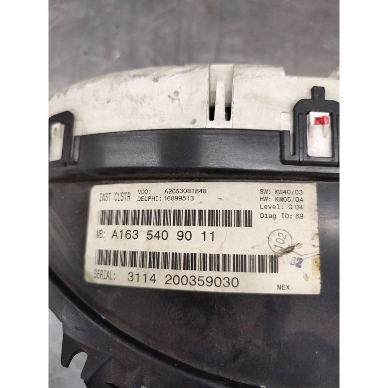 Recambio de cuadro instrumentos para mercedes-benz clase m (w163) ml 270 cdi (163.113) referencia OEM IAM A1635409011  