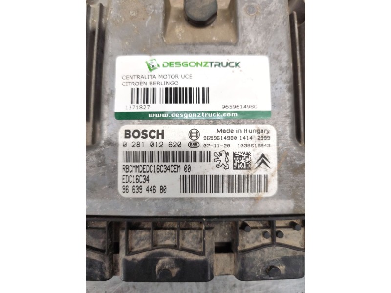 Recambio de centralita motor uce para citroën berlingo 1.6 16v hdi referencia OEM IAM 9659614980  