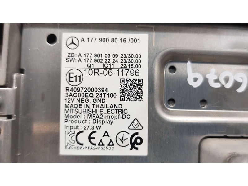 Recambio de cuadro instrumentos para mercedes-benz eqb (x243) eqb 250+ (243.602) referencia OEM IAM A1779008016  