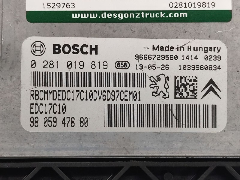 Recambio de centralita motor uce para citroën c4 lim. business referencia OEM IAM 0281019819 9805947680 