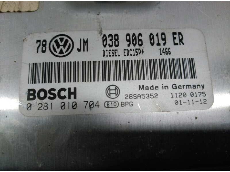 Recambio de centralita motor uce para . renault dg320.26 referencia OEM IAM 038906019ER 0281010704 
