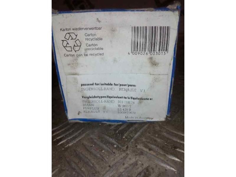 Recambio de filtro aceite para . renault dg320.26 referencia OEM IAM OC48 MARCA:MAHLE 