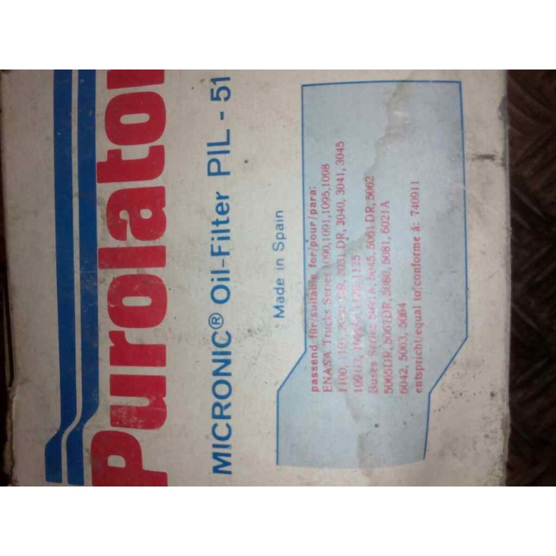 Recambio de filtro aceite para . renault dg320.26 referencia OEM IAM PIL51 MARCA:PUROLATOR 