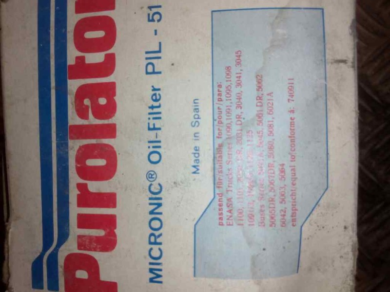 Recambio de filtro aceite para . renault dg320.26 referencia OEM IAM PIL51 MARCA:PUROLATOR 