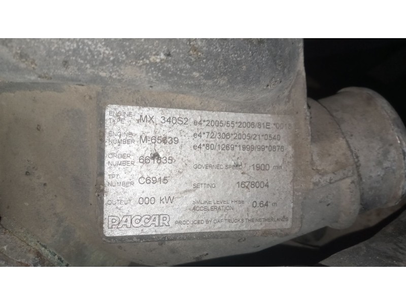 Recambio de despiece motor para daf serie xf105.xxx fsa 4x2 super-space-cab referencia OEM IAM MX340S2  