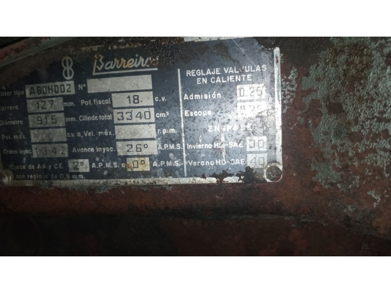 Recambio de motor completo para barreiros trucks . . referencia OEM IAM A60H002  