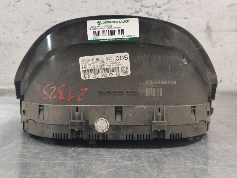 Recambio de cuadro instrumentos para mercedes-benz clase a (w169) a 180 cdi (169.007) referencia OEM IAM A1695400848  