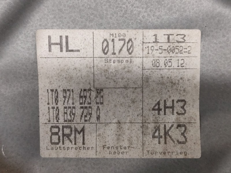 Recambio de elevalunas trasero izquierdo para volkswagen touran (1t3) 1.6 tdi referencia OEM IAM 1T1971693EG  