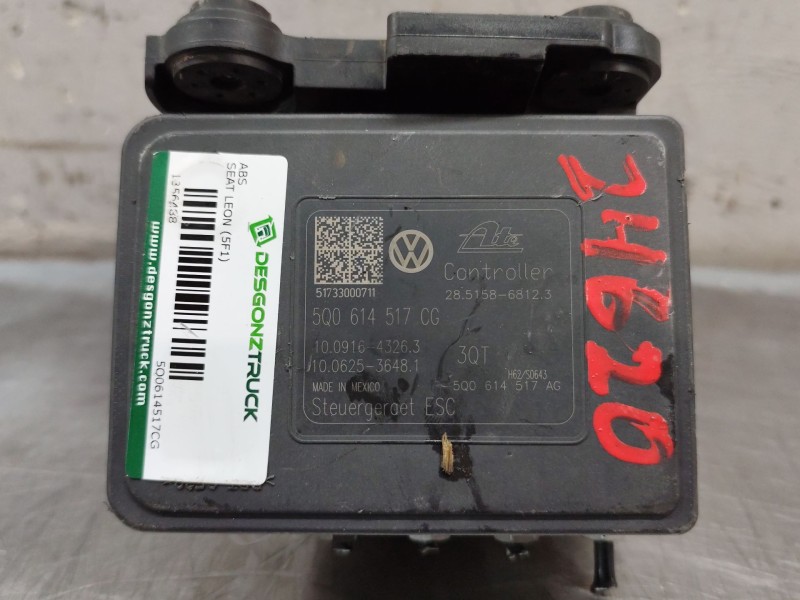 Recambio de abs para seat leon (5f1) 1.4 tsi referencia OEM IAM 5Q0614517CG  