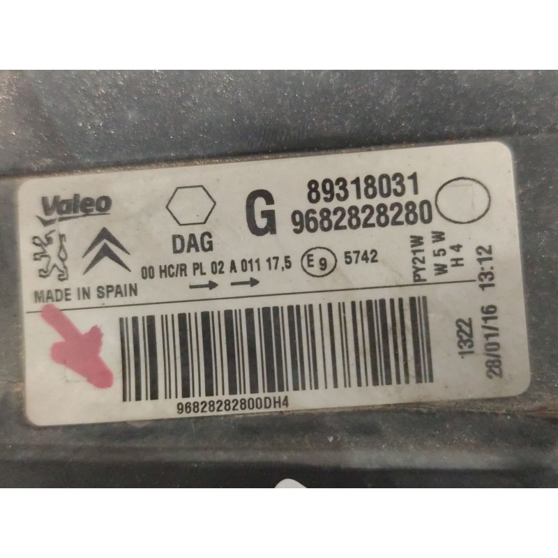 Recambio de faro izquierdo para citroën berlingo multispace (b9) 1.6 hdi 75 16v referencia OEM IAM 9682828280  