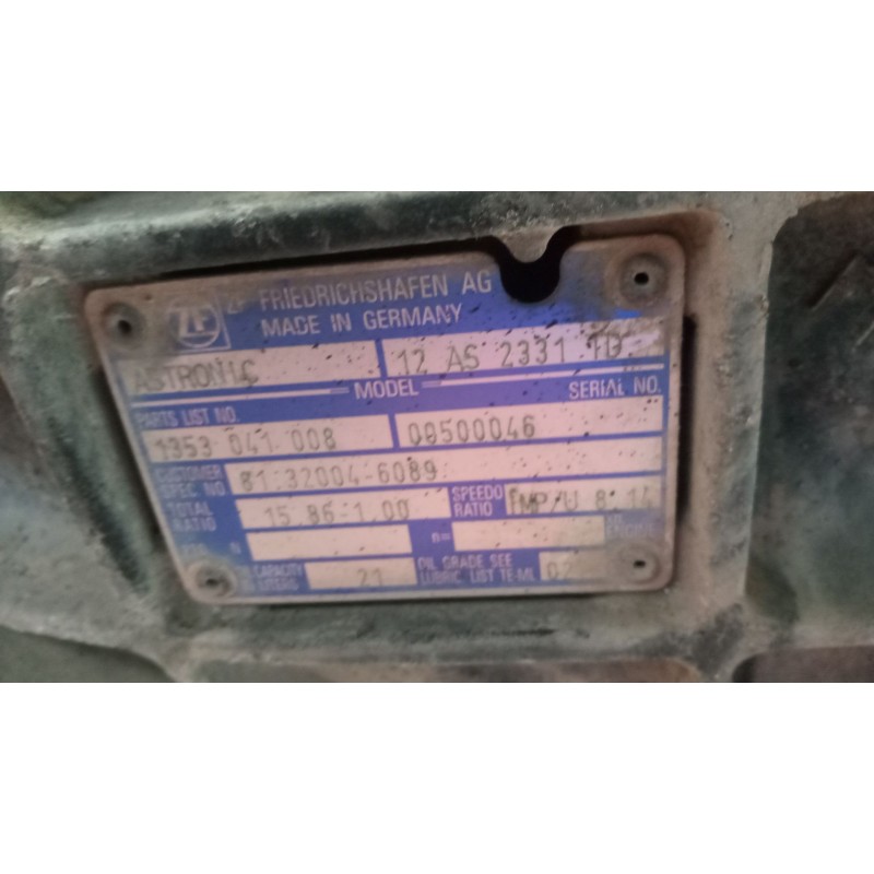 Recambio de caja cambios para man tg - a 18.xxx 12.4 diesel referencia OEM IAM 12AS2331TD 1353041008 81320046089