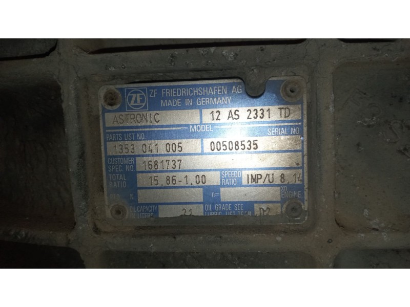 Recambio de caja cambios para daf serie xf105.xxx 12.9 diesel referencia OEM IAM 12AS2331TD 1353041005 1681737