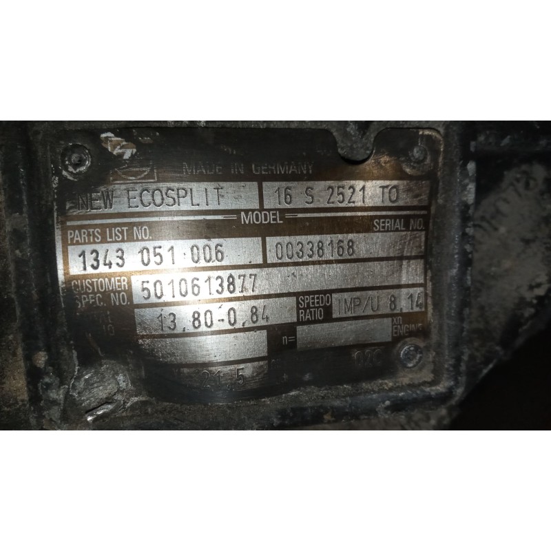 Recambio de despiece caja cambios para renault magnum ab 2005 12.8 diesel referencia OEM IAM 16S2521TO 1343051006 50106138777