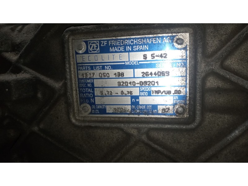 Recambio de caja cambios para nissan trucks atleon 165 referencia OEM IAM S542 1307050138 32010D9201