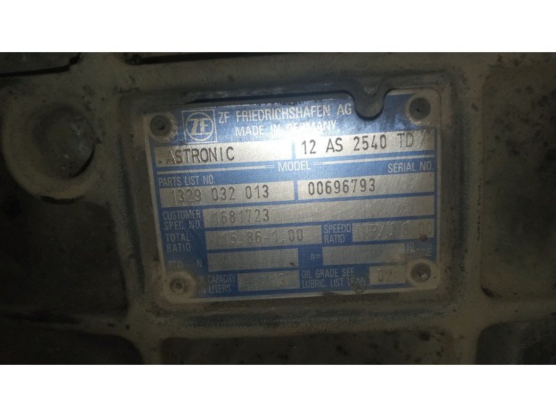 Recambio de caja cambios para daf serie xf105.xxx 12.9 diesel referencia OEM IAM 12AS2540TD 1329032013 1681723