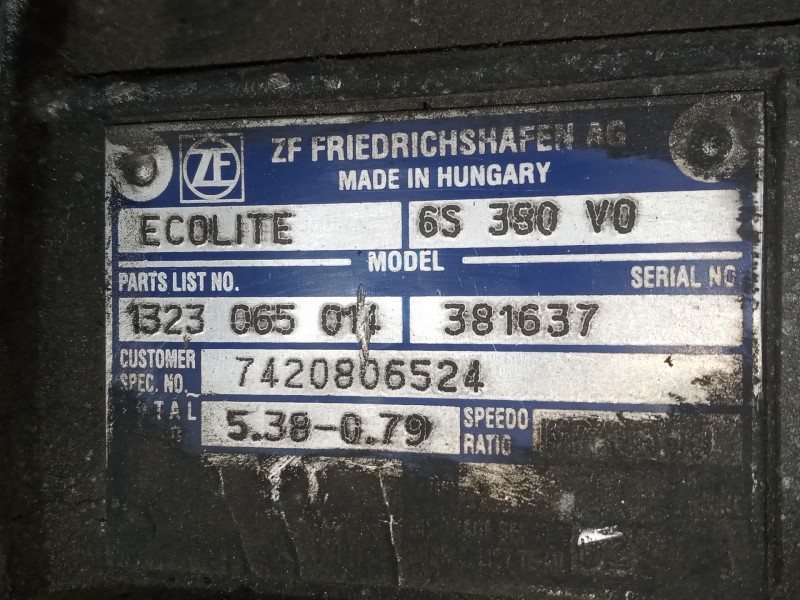 Recambio de caja cambios para renault mascott 3.0 diesel referencia OEM IAM 6S380VO 1323065011 7420806524