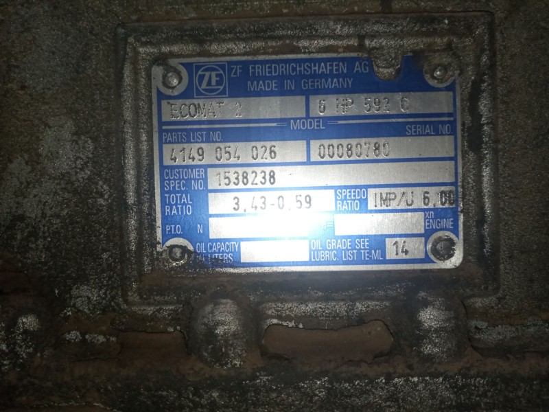 Recambio de caja cambios para scania 4 - series bus 94 cl/300 referencia OEM IAM 6HP592C 4149054026 1538238