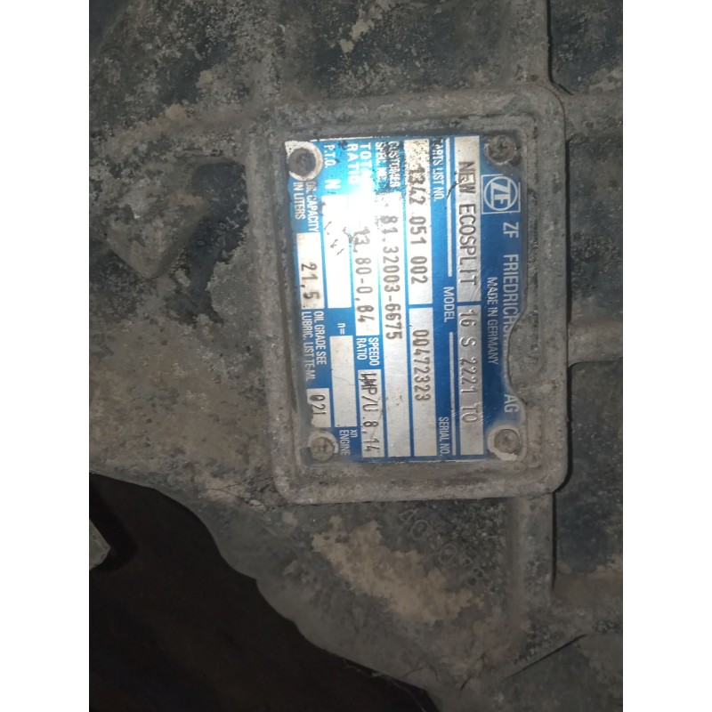 Recambio de caja cambios para man tg - a 18.xxx 10.5 diesel referencia OEM IAM 16S2221TO 1342051002 81320036675