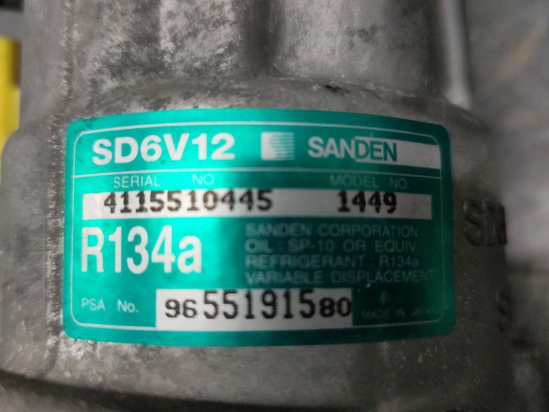 Recambio de compresor aire acondicionado para peugeot 307 break / sw (s1) 1.6 hdi referencia OEM IAM 9655191580  