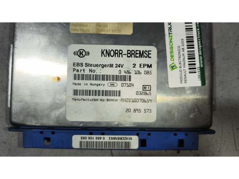 Recambio de modulo electronico para renault magnum ab 2005 12.8 diesel referencia OEM IAM 20895573 0486106085 