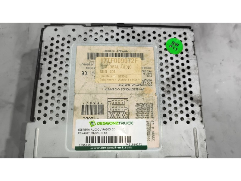 Recambio de sistema audio / radio cd para renault magnum ab diesel referencia OEM IAM 7421819272 28261016 
