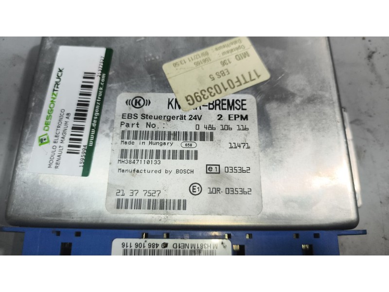 Recambio de modulo electronico para renault magnum ab diesel referencia OEM IAM 21377527 0486106116 