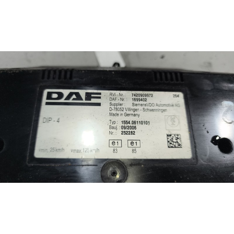 Recambio de cuadro instrumentos para daf serie lf45.xxx desde 06 6.7 diesel referencia OEM IAM 1699402 7420909972 