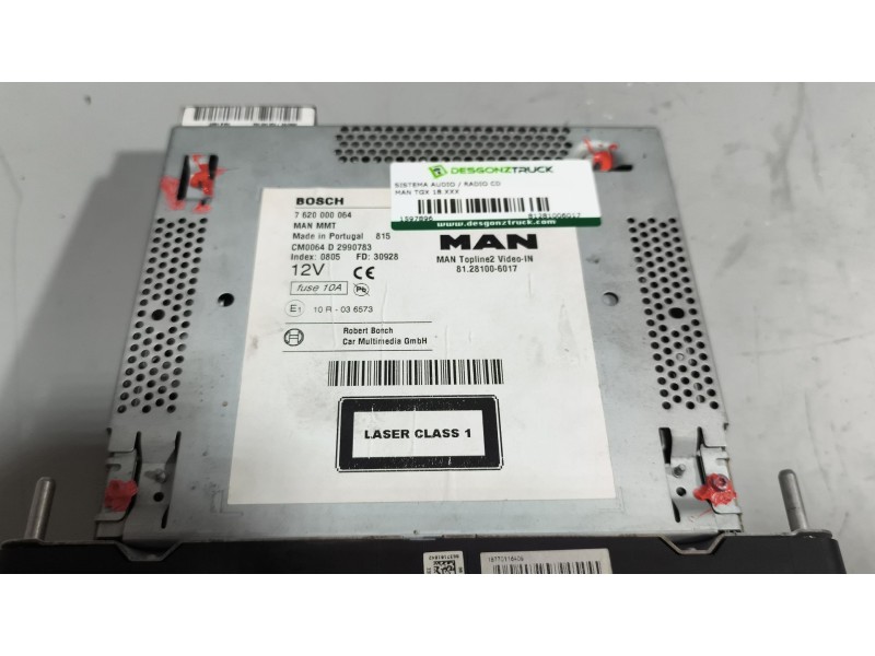 Recambio de sistema audio / radio cd para man tgx 18.xxx fg / 4x2 bl xl referencia OEM IAM 81281006017  